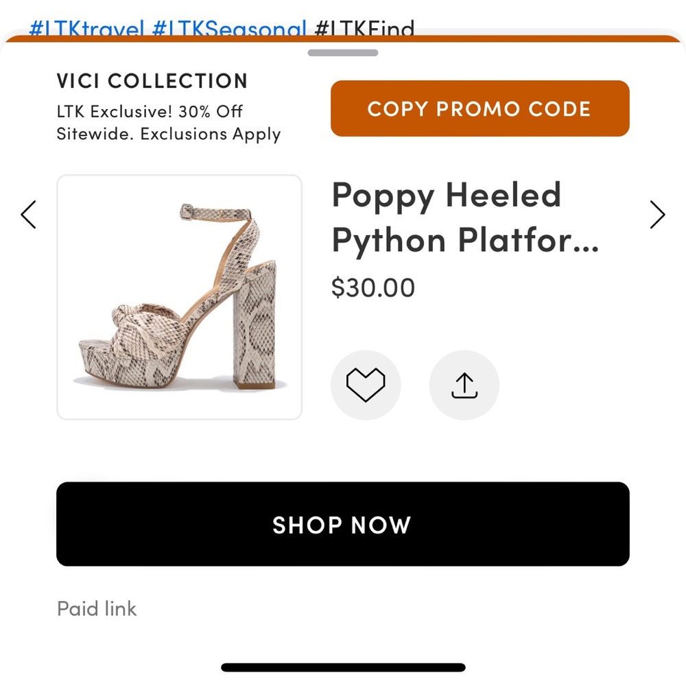 Vici Poppy Python Platform Heels - 9 New!